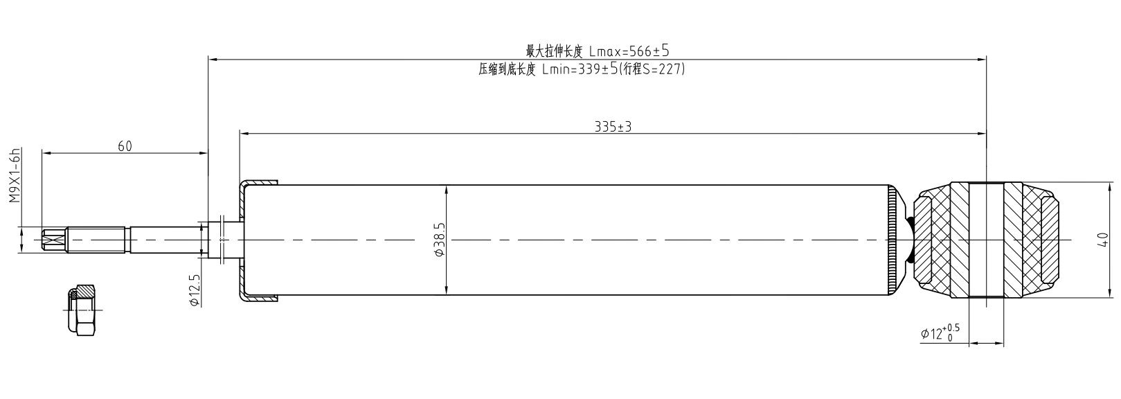 Амортизатор задний (газ) AWSA320288